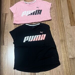 2 Puma Pink and Black Graphic Tees